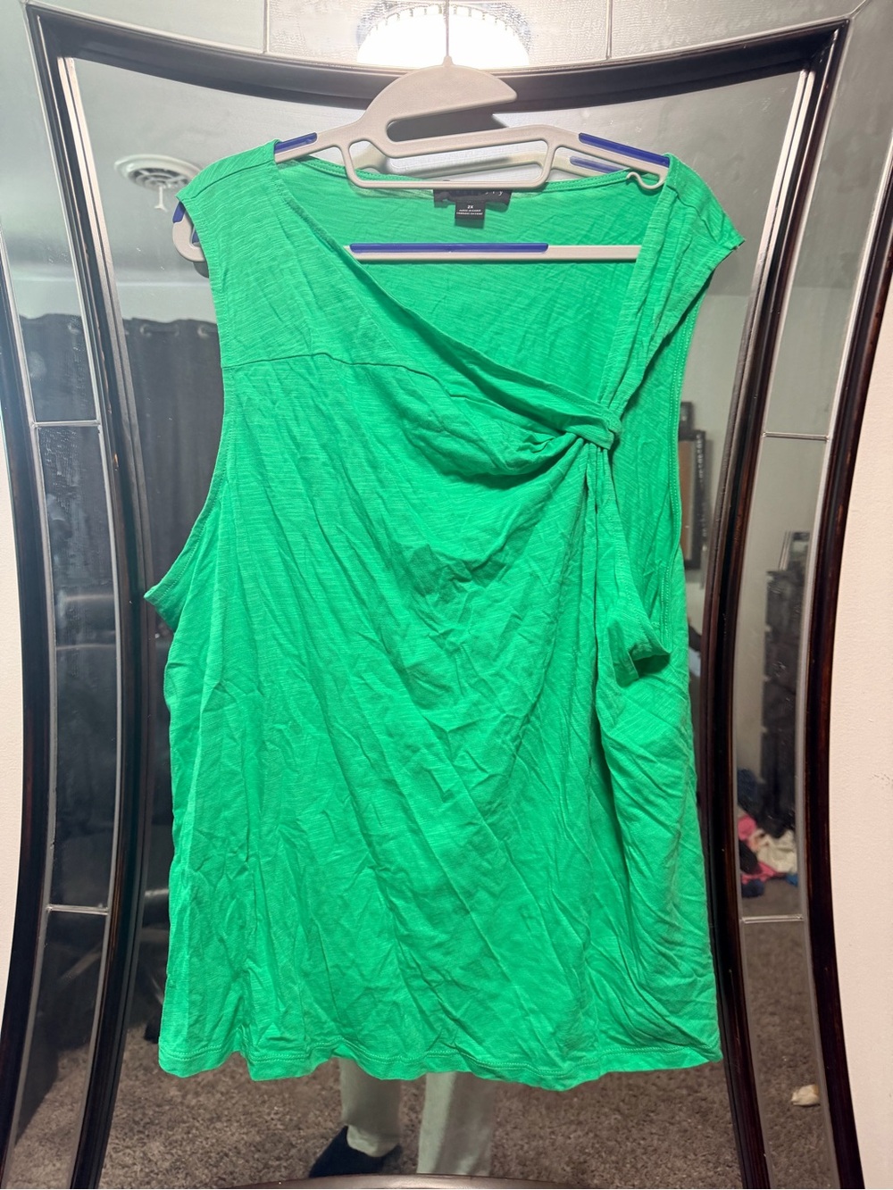 Sanctuary Bright Green Boutique Off Shoulder Knot Neck Tank Top
